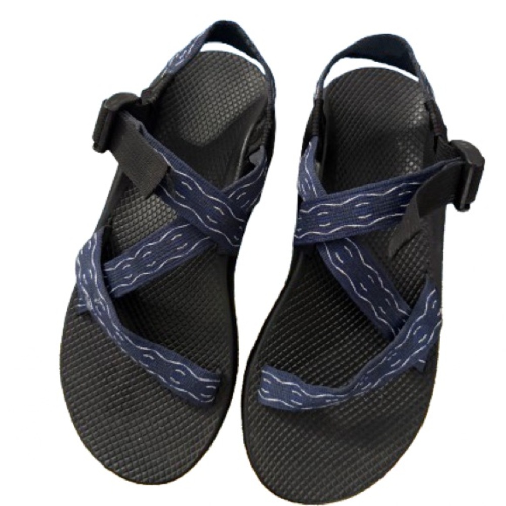 Chaco Black and Blue Sandals with Patterned Straps - Picture 3 of 4